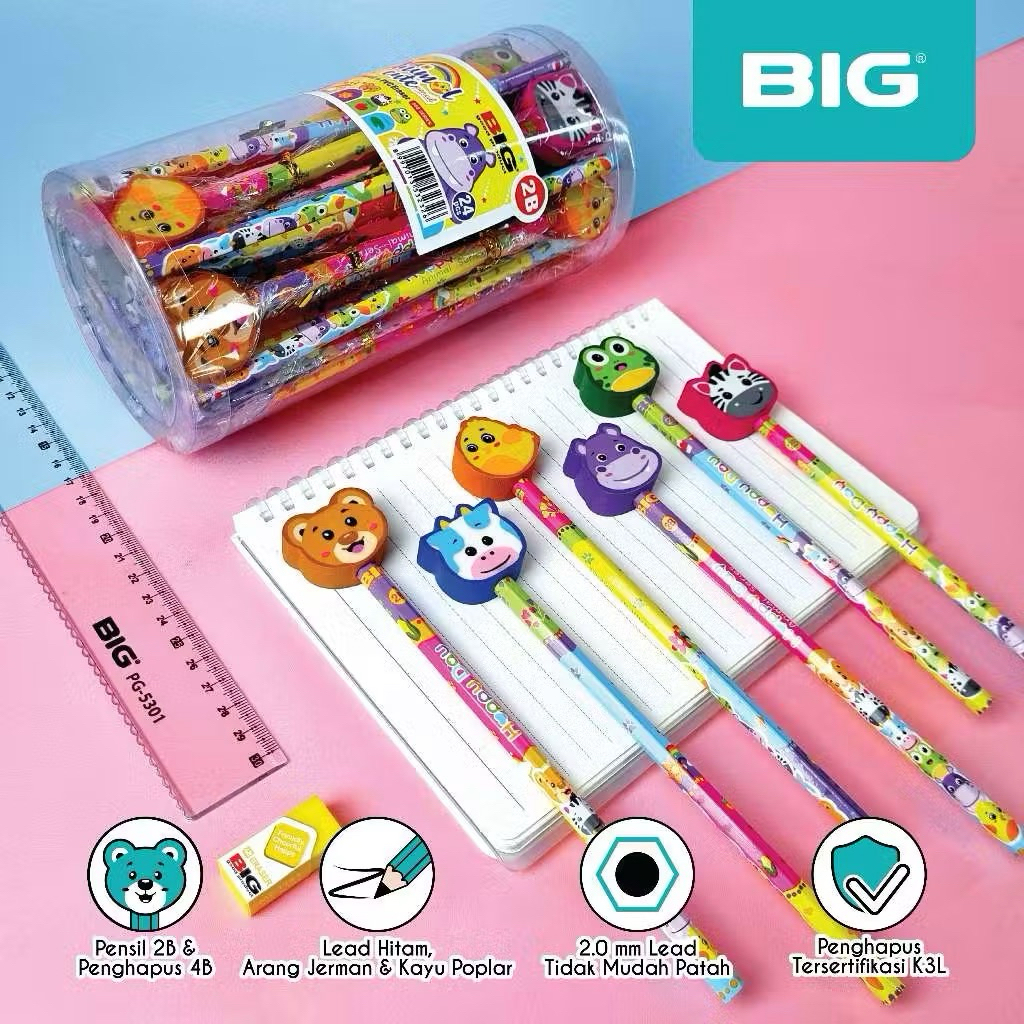 

BIGPensil & Penghapus Hewan Lucu Graphite Pencil PS-888