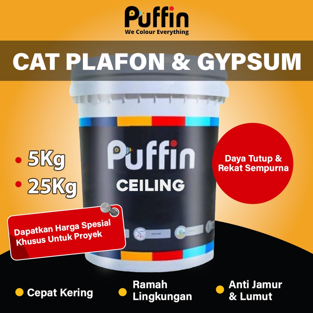 Puffin Paint Cat Plafon Puffin Ceiling Cat gipsum putih