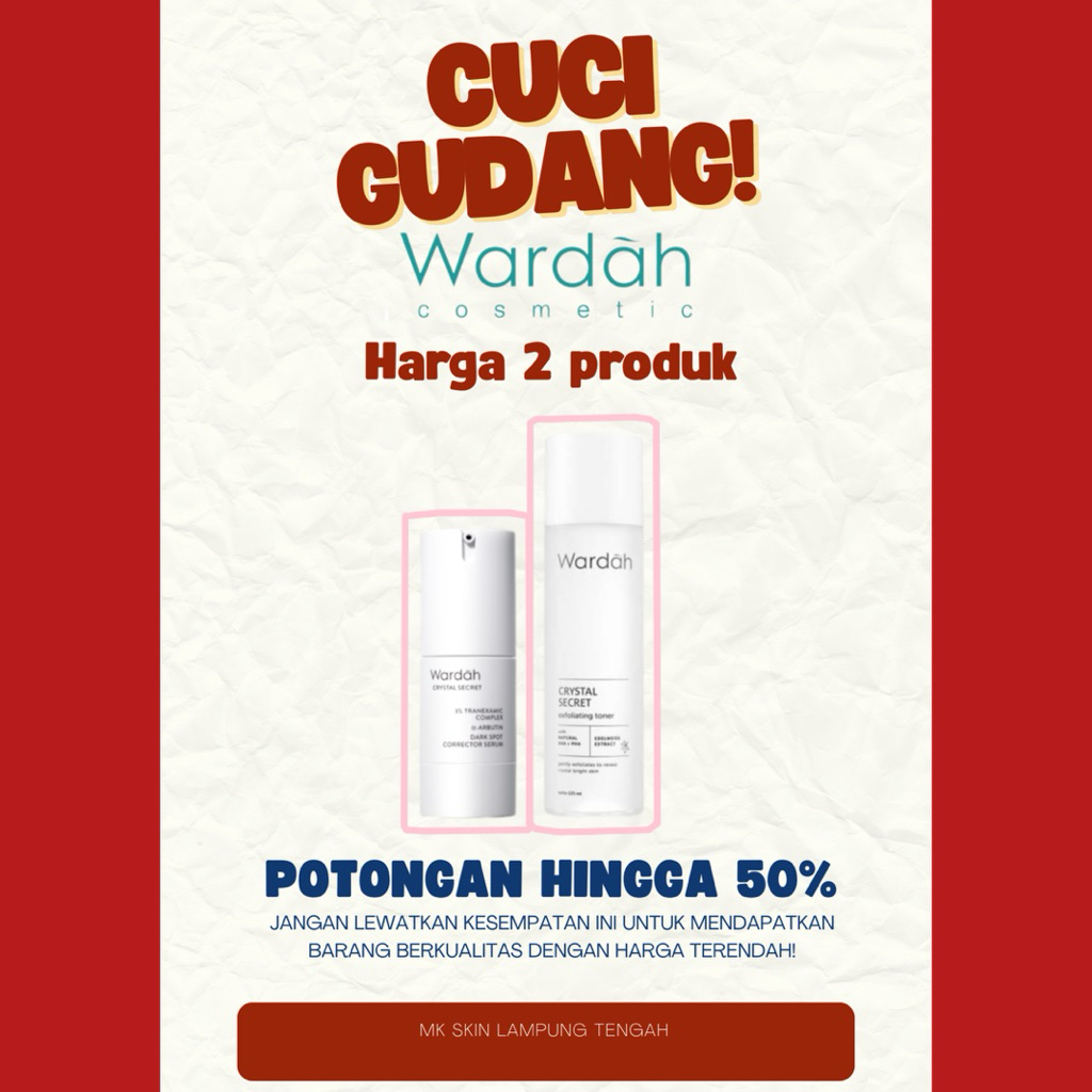 Wardah Crystal Secret [ CUCI GUDANG ] Wardah crystal secret serum dan Wardah crystal secret exfoliat