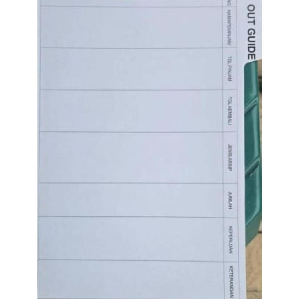 

Pembatas Arsip Out Indikator ( Out Shett dan Out Guide)