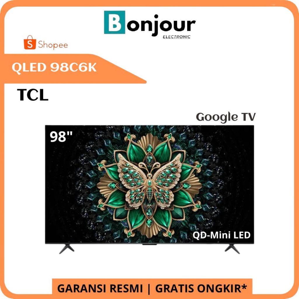 QD-Mini LED TV TCL 98 Inch C6K Premium Smart TV Google TV QLED TCL 98C6K 4K