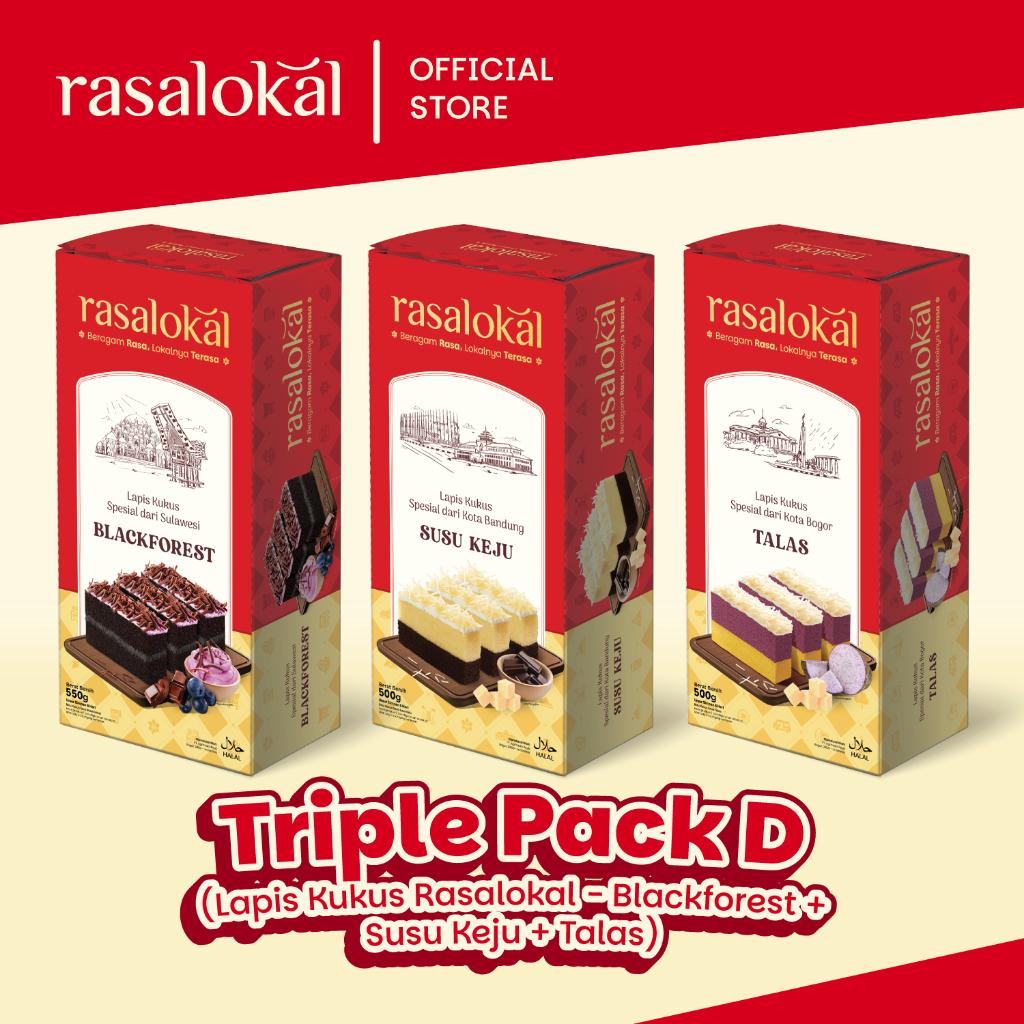

Triple Pack D (Rasa Lokal - Blackforest + Susu Keju + Talas)