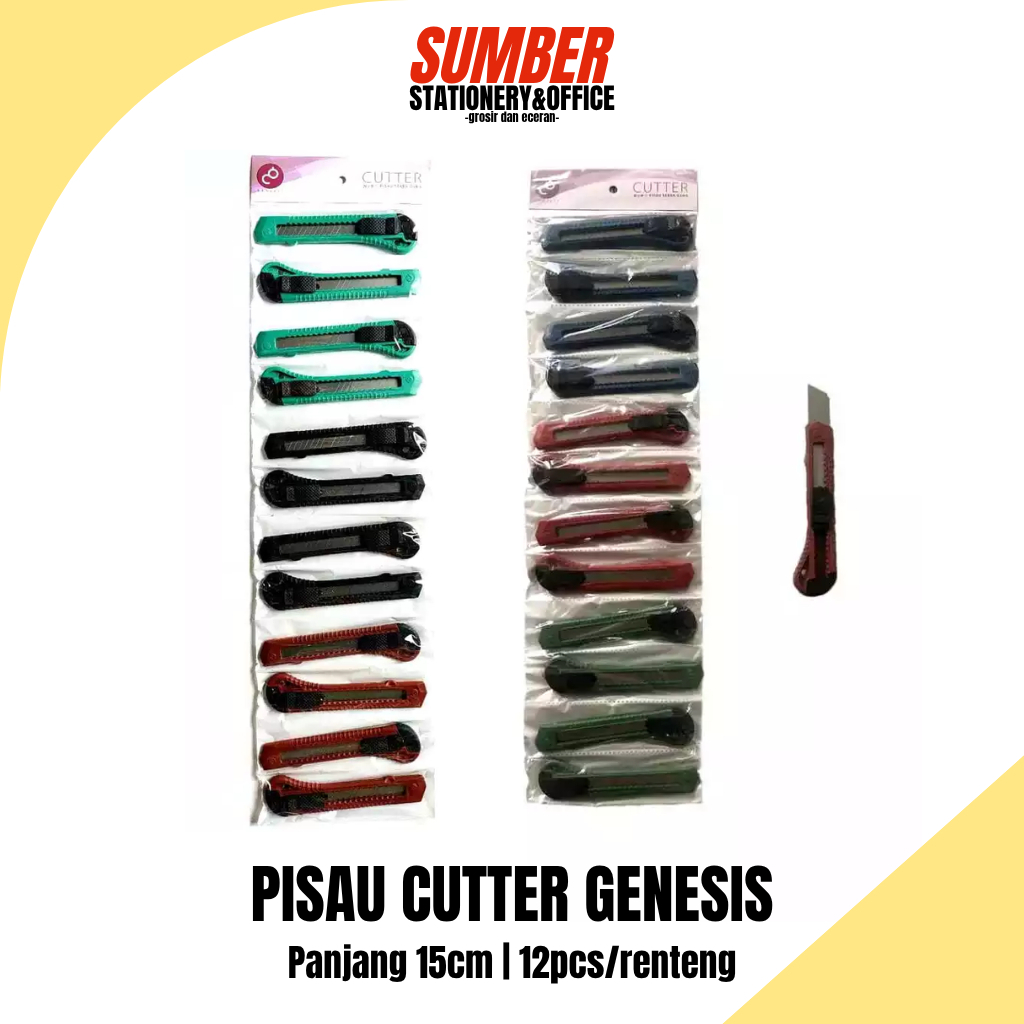 

Pisau Cutter Genesis - Tajam & Ergonomis (CUTT-GEN) [1 Lusin]