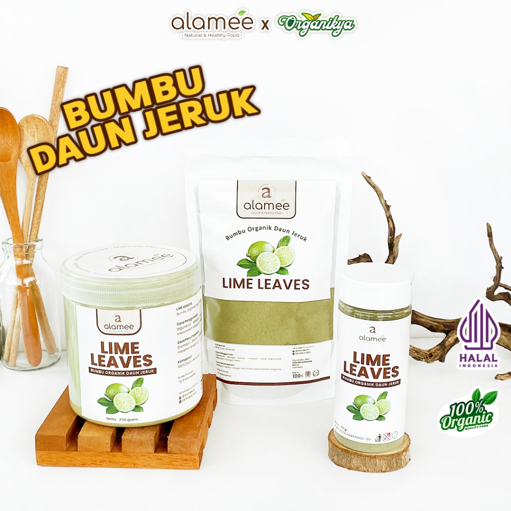 

ALAMEE Daun Jeruk Bubuk Lime Powder Bumbu Dapur Instan Organik Murni Asli Tanpa Campuran organikya