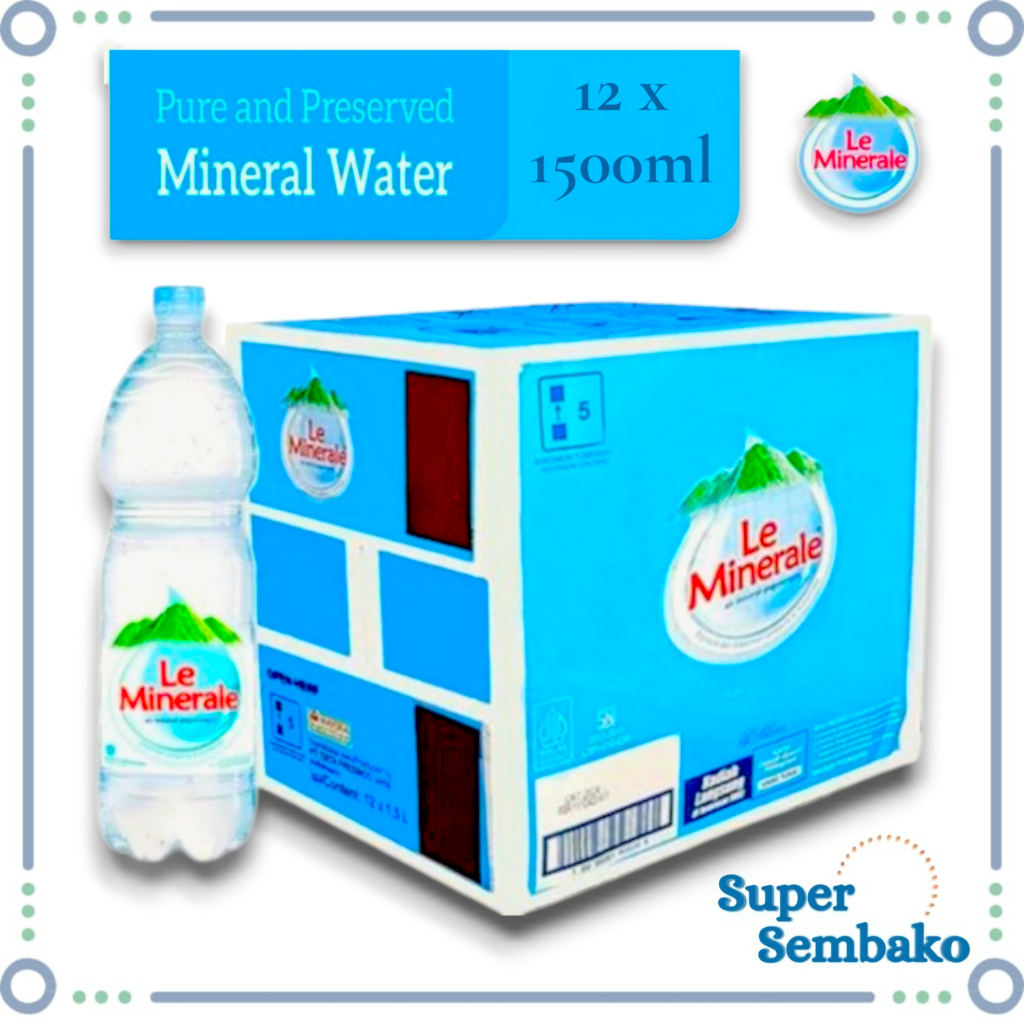 

AIR MINERAL LE MINERALE BOTOL BESAR 1 DUS 1500ml X 12 BOTOL
