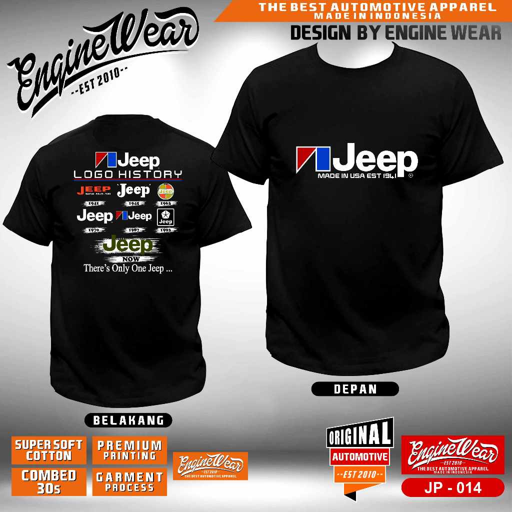 Kaos Jeep tshirt polo shirt Baju Offroad 4x4 4WD wrangler rubicon JK willys CJ7 otomotif jeep lg