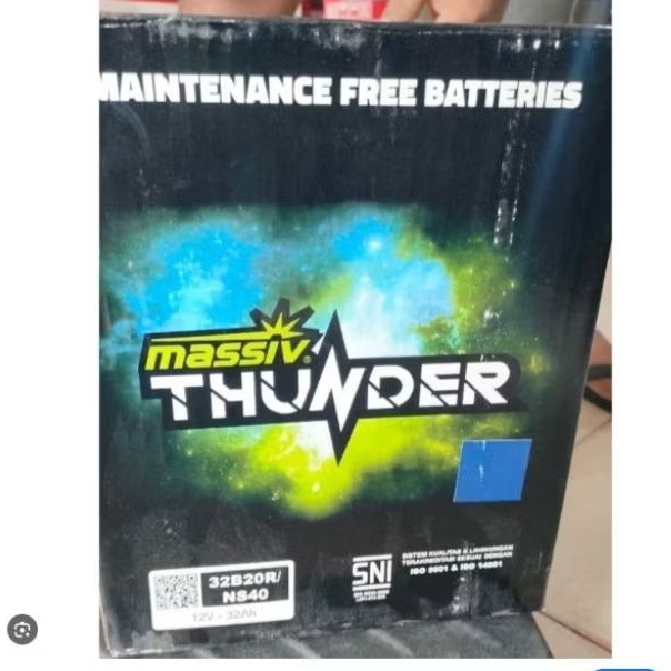 aki kering massiv thunder ns40 12v 32ah untuk avanza, xenia