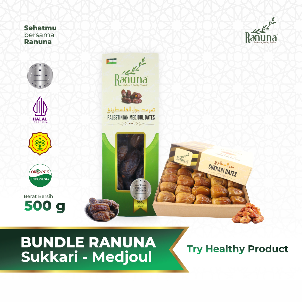 

Ranuna - Bundle Kurma Sukari & Kurma Medjool 500 Gram Premium Organic High Quality