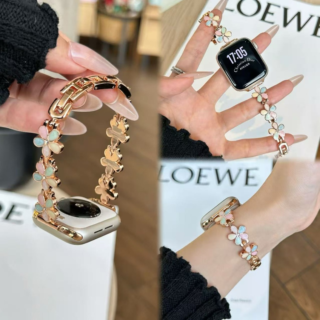 [READY] Strap Apple Xiaomi Mi Band Pro 8 9 10 Huawei Watch Fit 4 3 Pro 4 18mm 22mm 24mm gelang bunga