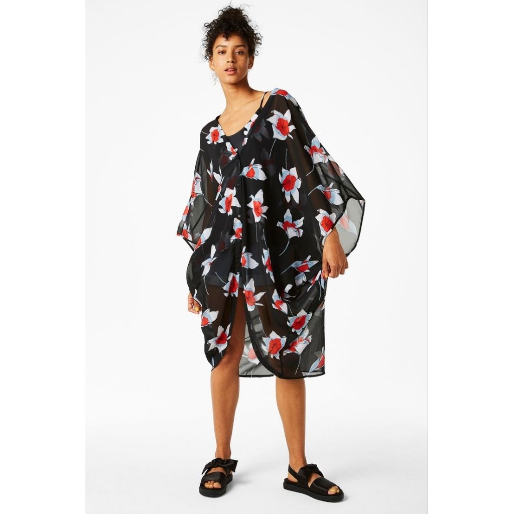 Kaftan Mesh Dress | Chiffon | 5 Warna | XS/S M/L | Kode MNK