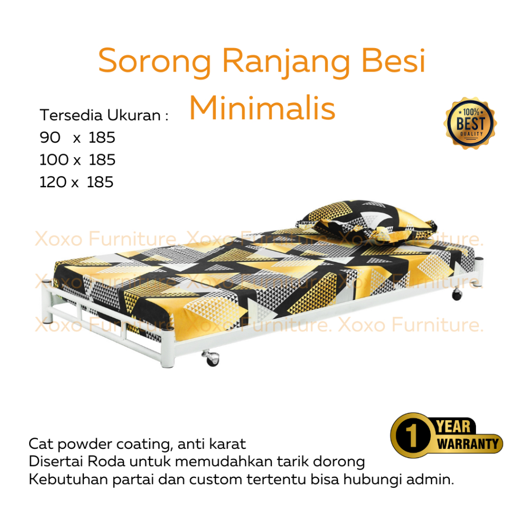 Sorong Ranjang Besi Minimalis (Hanya Sorong) 90x185 100x185 120x185 (S1)