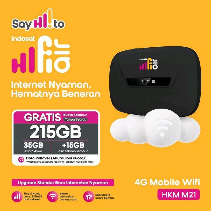 Indosat Hifi Air Modem wifi HKM M21 free 4G LTE wireless modem indosat Tri data 215GB