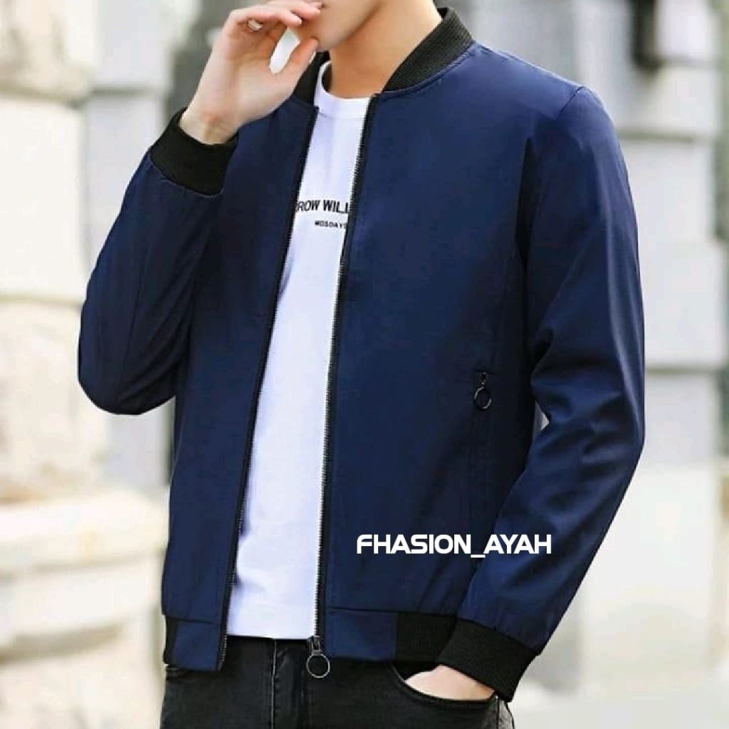 Jacket bomber polos pria