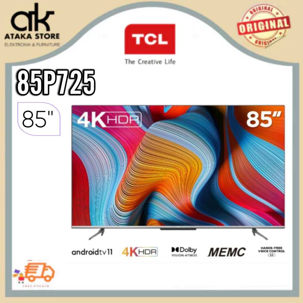 TV LED TCL 85P725 UHD 4K DOLBY VISION ANDROID TV