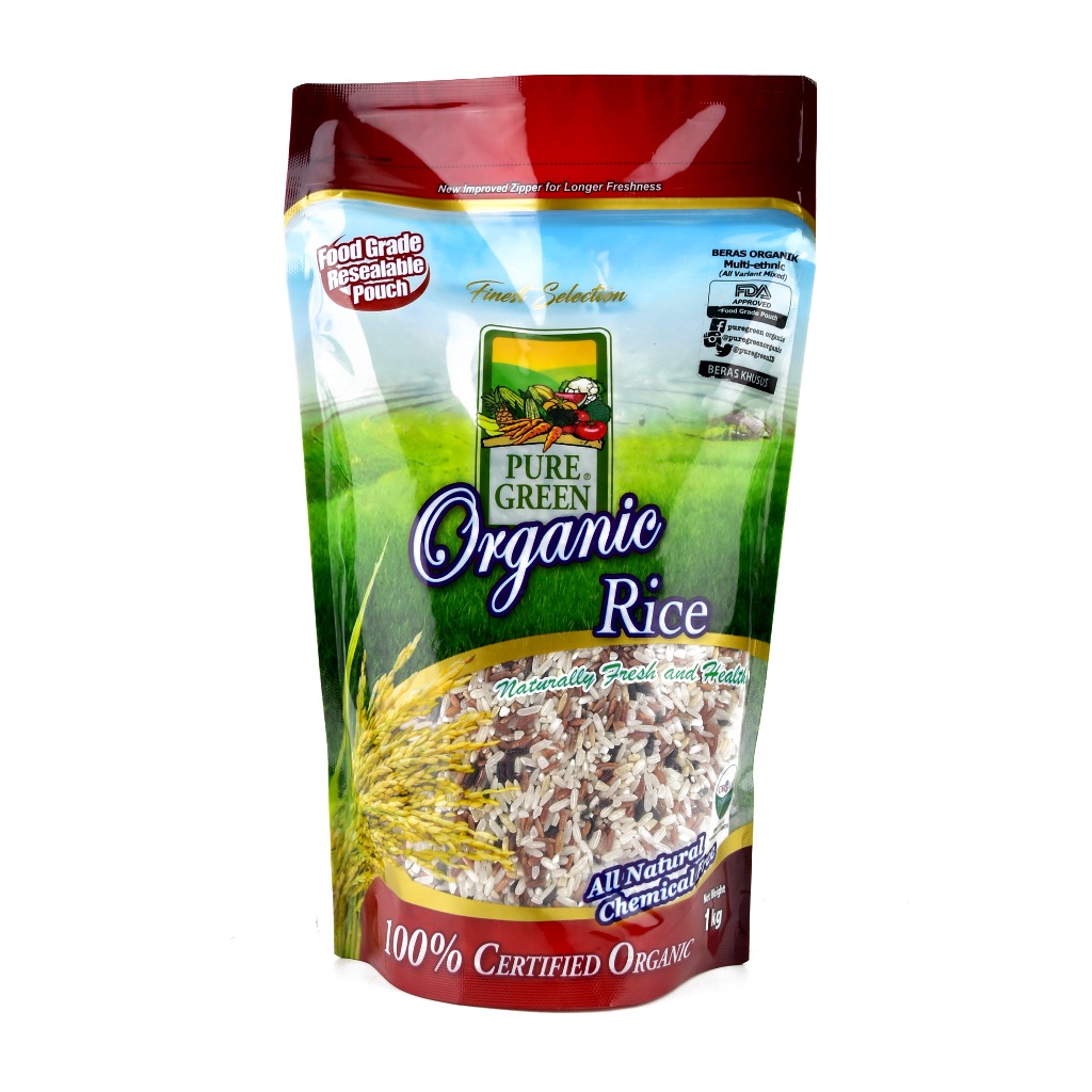 

Pure Green Beras Organic Multi-Ethnic 1kg