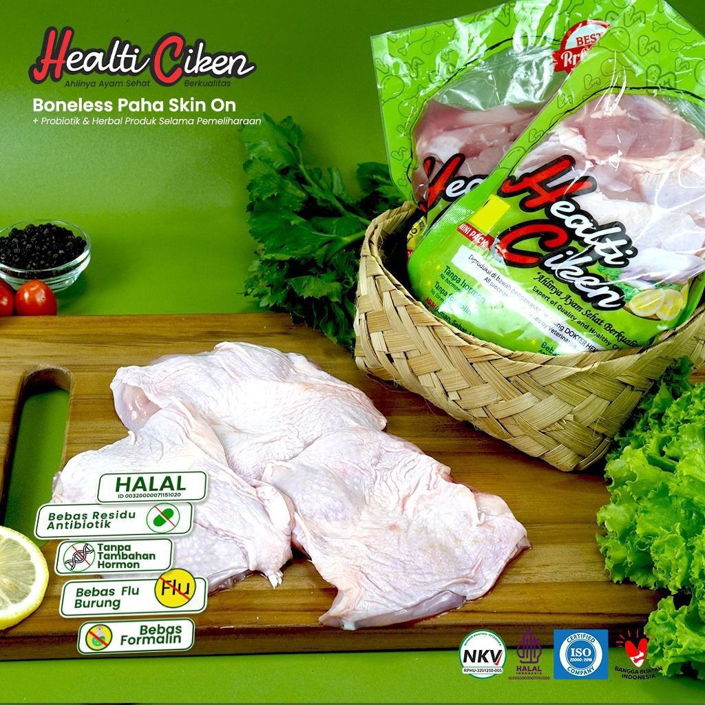 

Healti Ciken | Ayam Boneless Paha dengan Kulit 1000 gr - Frozen Food Ayam Sehat Siap Masak