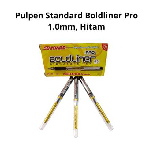 

Pulpen Stndard Boldliner Pro 1.0mm, Warna Hitam dan Biru - Per Lusin