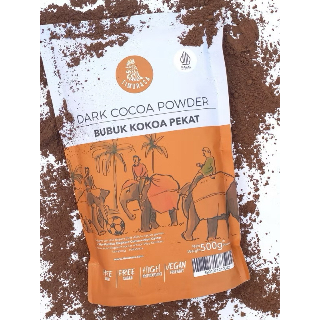 

Bubuk coklat premium dark cocoa powder Timurasa 125gr, low glycemic index, high calcium, low calorie, high antioksidant, Naturalin Indonesia