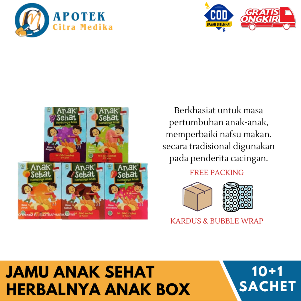

Jamu Anak Sehat Herbalnya Anak + -Memperbaiki Nafsu Makan dan Pertumbuhan Anak