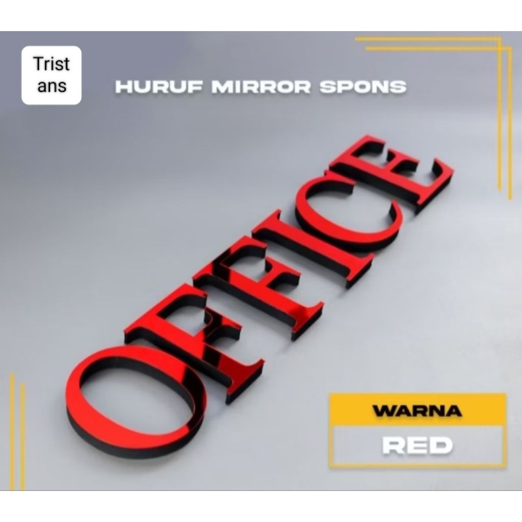 Huruf Timbul Akrilik Mirror+ Spons