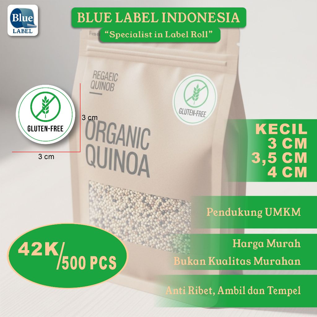 

Blue Label Stiker Custom Paket S 500 PCS | 3 CM - 3,5 CM - 4 CM