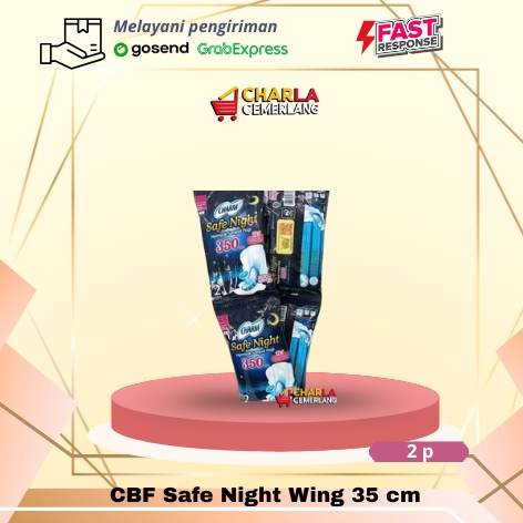 Charm Safe Night Wing 35cm Renceng Isi 10x2 Pads Pembalut Wanita