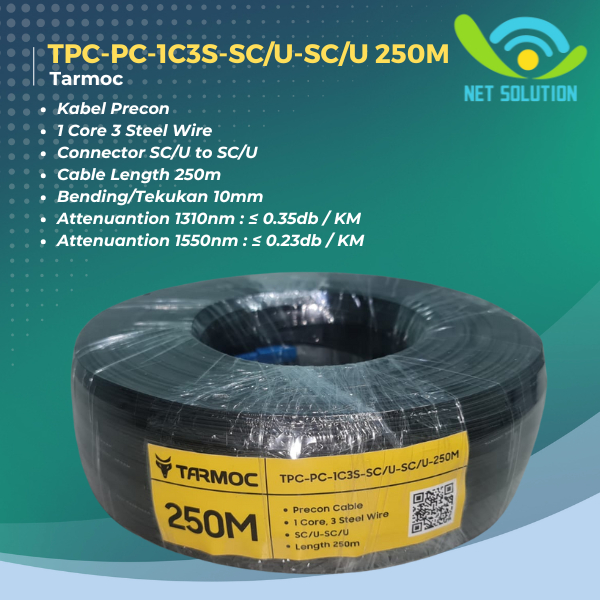 Kabel FO Precon 250 Meter |Fiber Optic Preconnectorized Dropcore 250 M