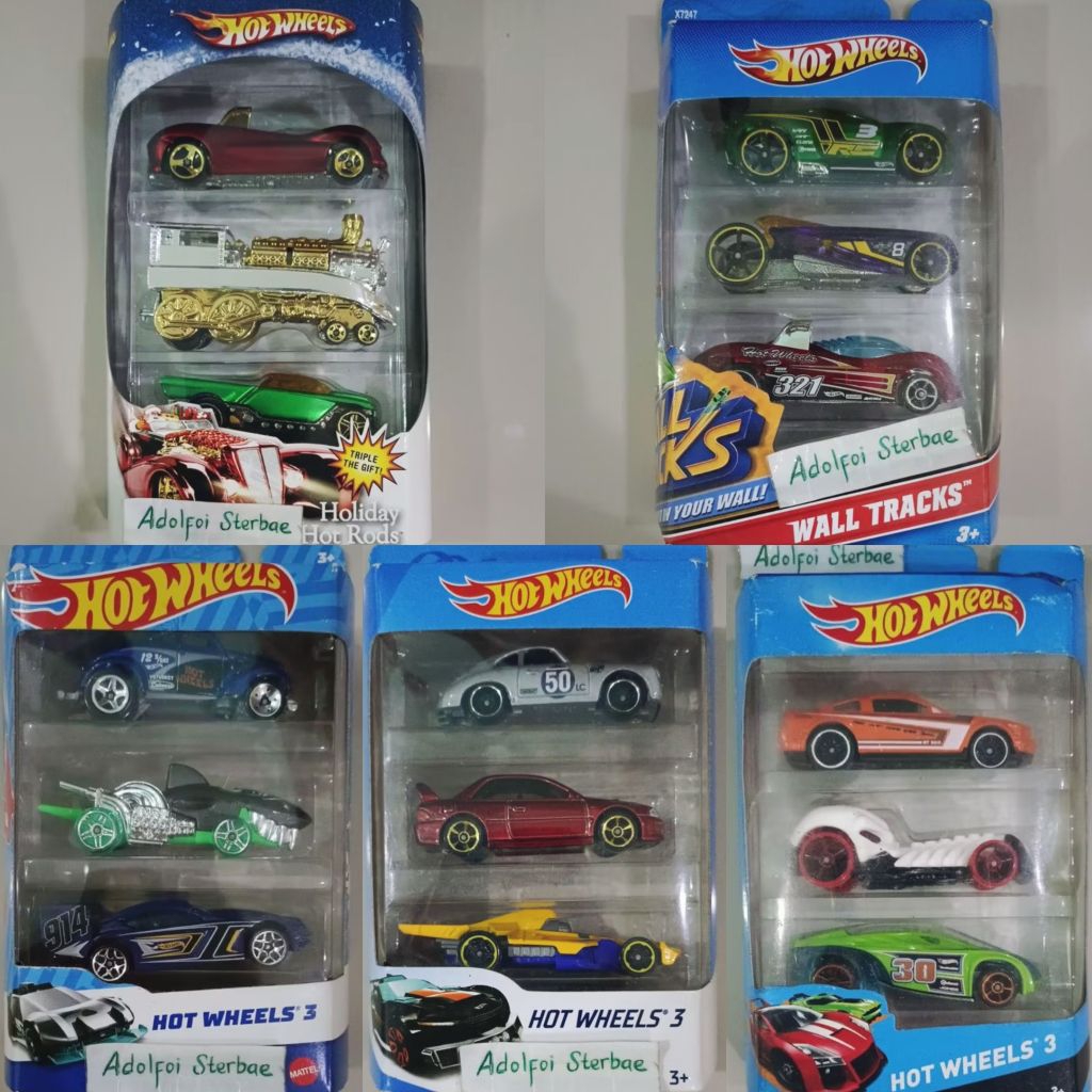 hotwheels hot wheels isi 3 holiday hot rods power pipes rail rodder kereta jester wall tracks rage p