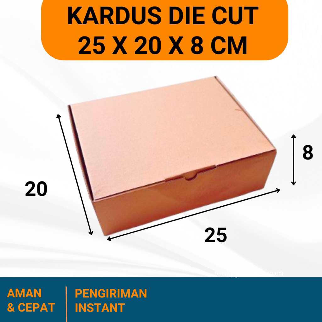 

KARDUS 25x20x8 cm / BOX KARTON CORUGATED DIE CUT E-FLUTE