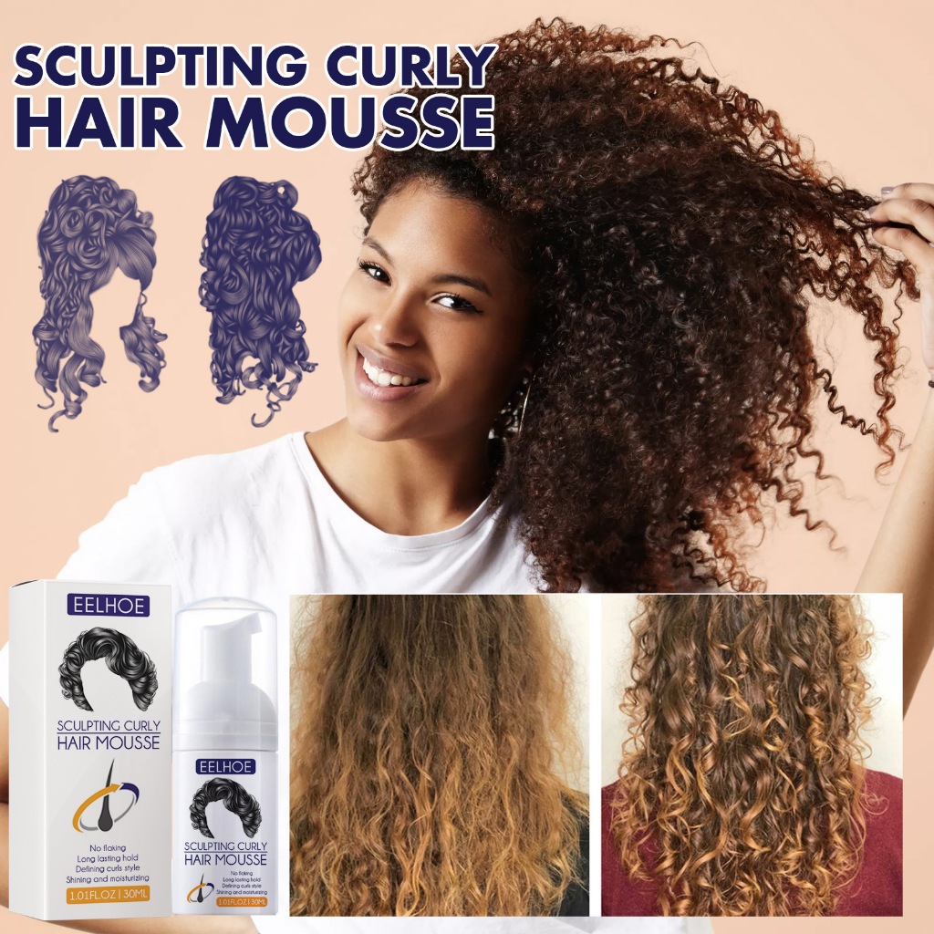 [BY]EELHOE Sculpting Curly Hair Cream&Mousse 30ml Curly Cream Sculpting Curly Hair Mousse Perfect Cu
