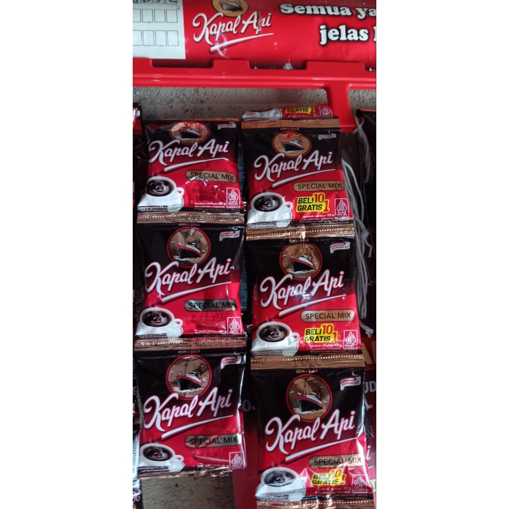 

Kopi Kapal Api Special Mix Renteng isi 10 gratis 1