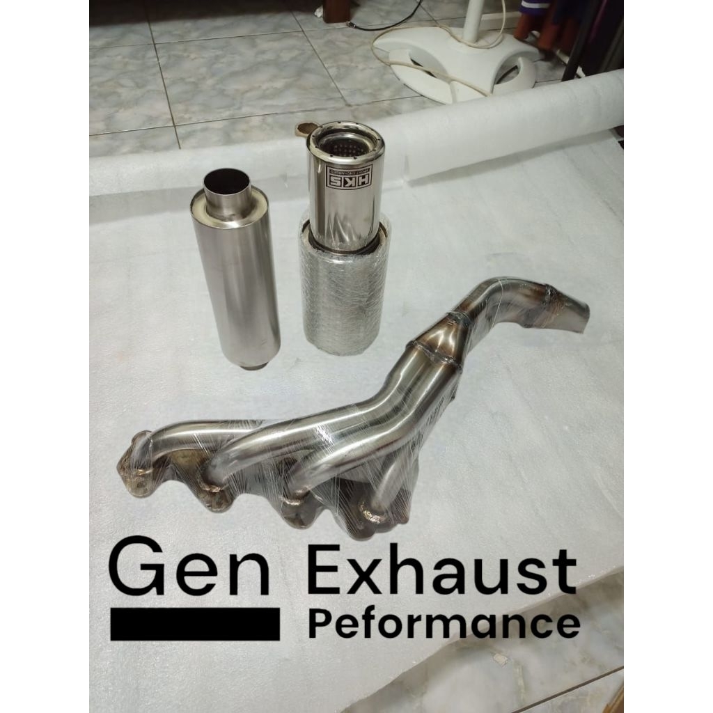 knalpot mobil satu set header resonator Muffler kijang krista tipe 421 pnp