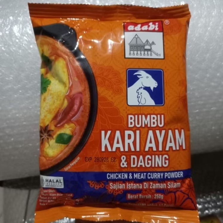 

ADABI BUMBU KARI AYAM DAN DAGING / Bumbu Curry / Bumbu Malaysia / Bumbu Masak / Bumbu Instan
