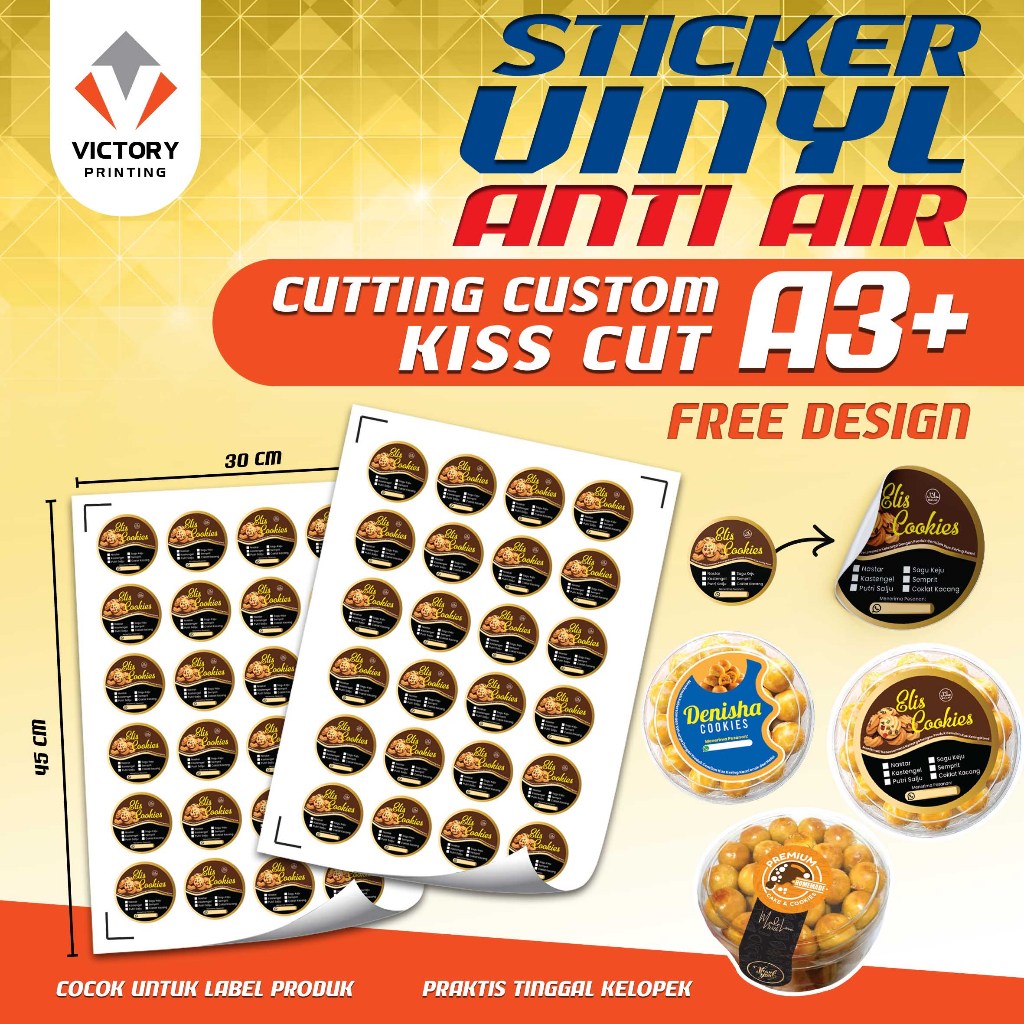 

Sticker Vinyl Custom A3 + Cutting / sticker label