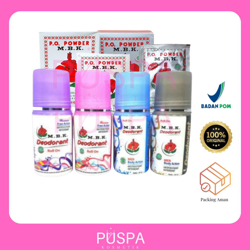 Puspa Mbk Deodorant Roll On | MBK Bedak Deodoran | MBK Powder | Bedak mbk