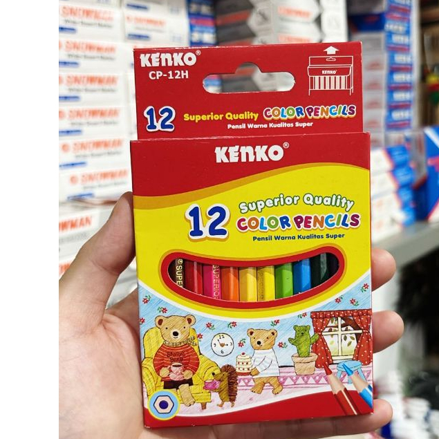 

Pensil Warna Pendek 12 Warna | Kenko Mini / Color Pencils CP-12H Half Paper Box Classic / Coloring Set