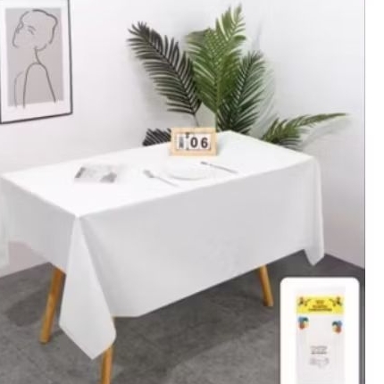 taplak meja plastik warna white putih polos