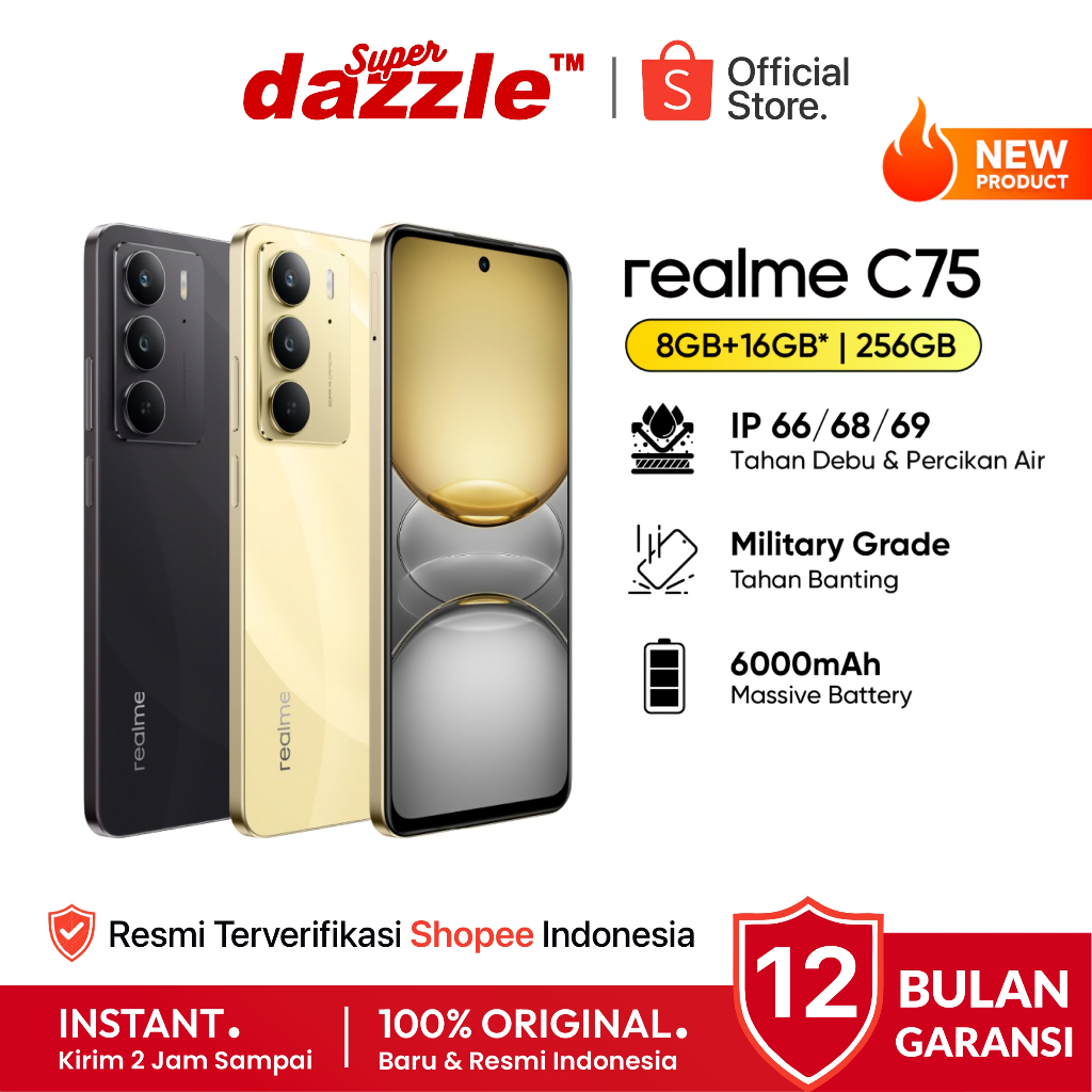 [ TERLARIS ] HP Realme C75 8/256 8/128 GB Original 100% Garansi Resmi 12 Bulan REALME Official Store