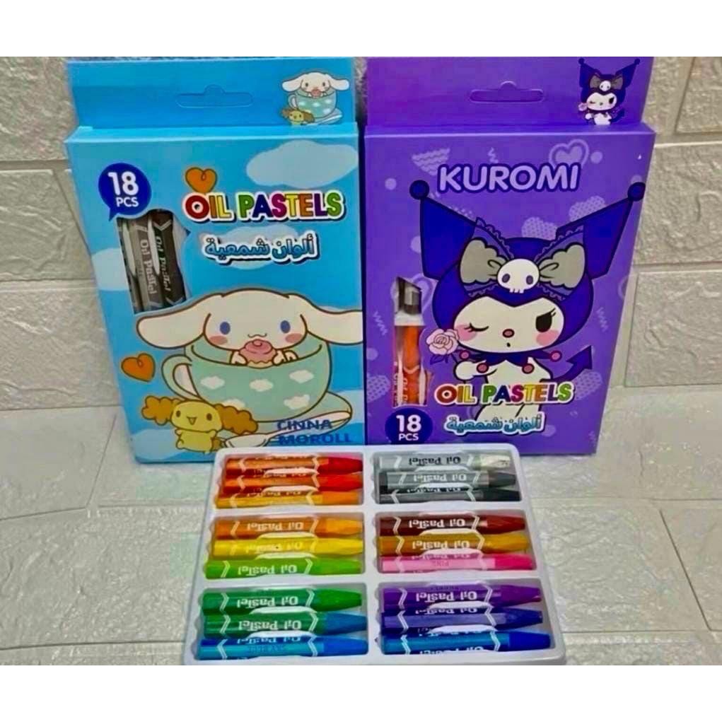 

[ SET ] CRAYON 18 WARNA FANCY / Krayon 18 WARNA KUROMI / STITCH / BABY / BUTTERBEAR / Oil Pastels 18 Warna Murah Bagus Lucu