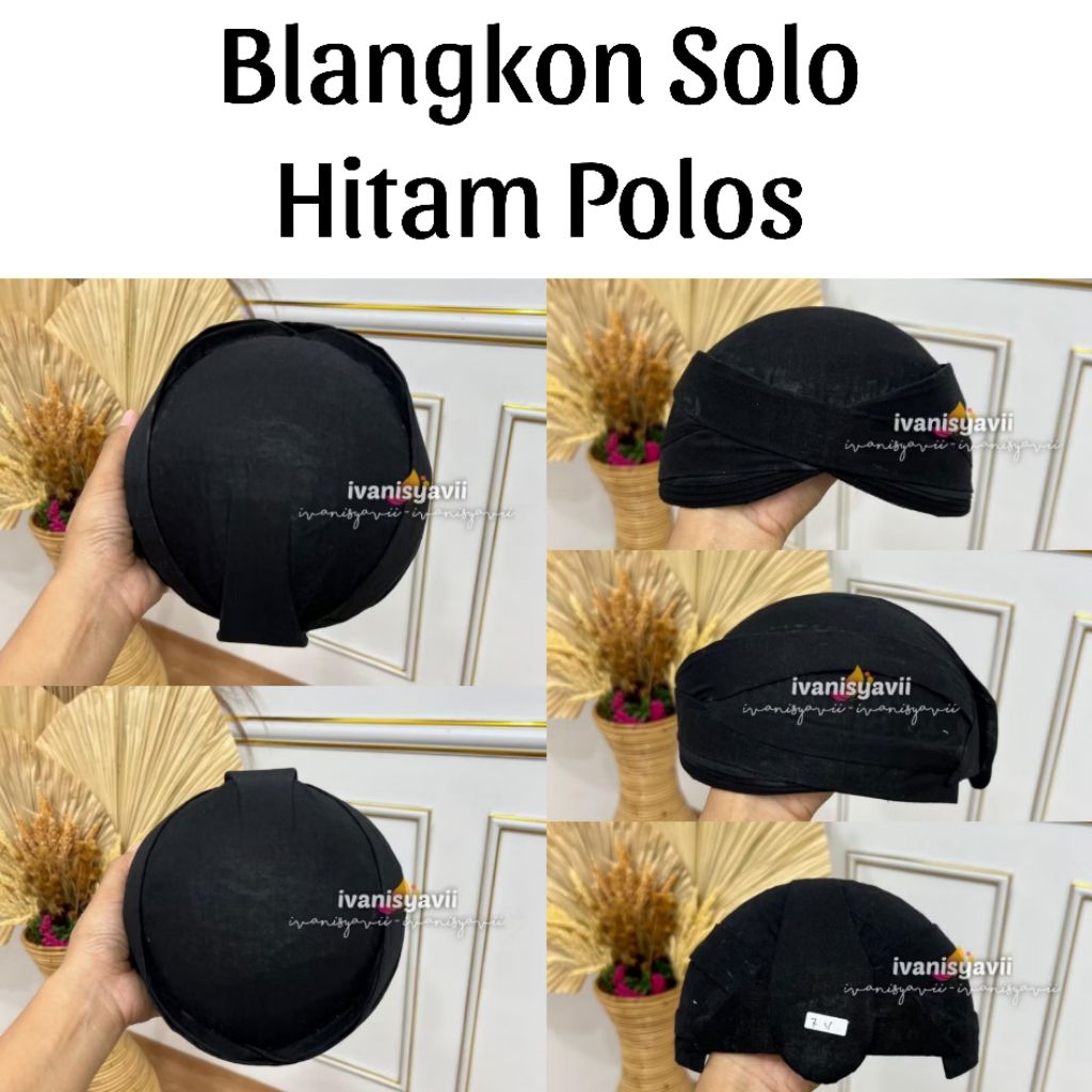 Blangkon Solo - Hitam Polos