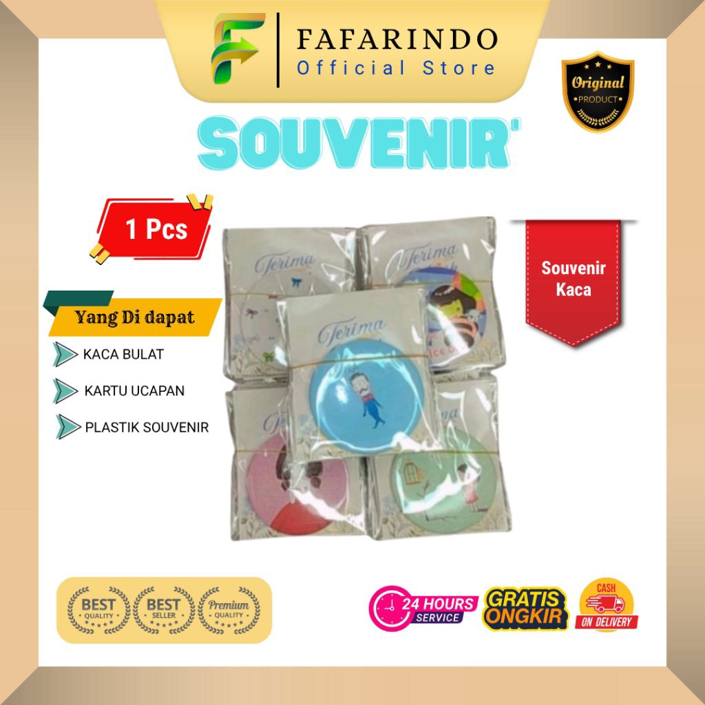 Kaca Bulat Souvenir / Kaca Souvenir / Souvenir Hajatan