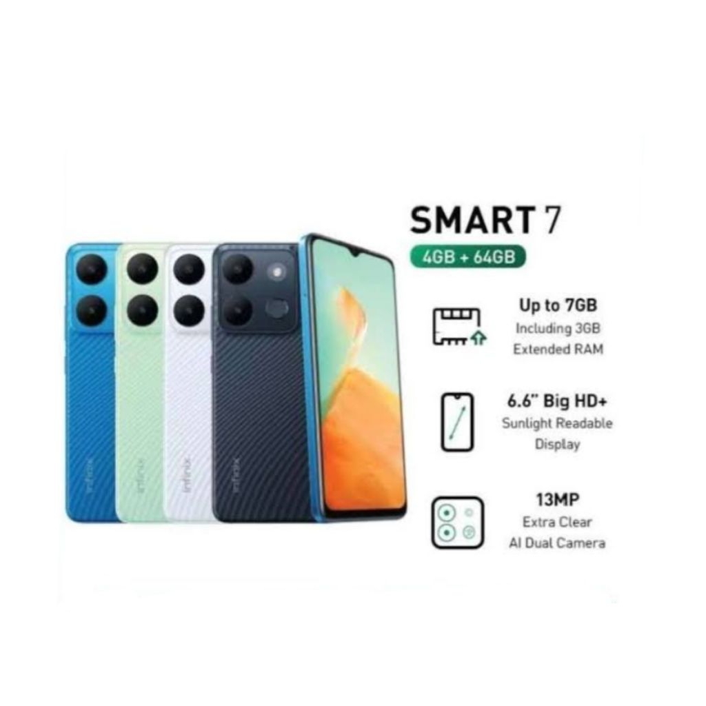 HP INFINIX SMART 7 4/64 GB - INFINIX SMART 7 RAM 4GB ROM 64GB GARANSI RESMI