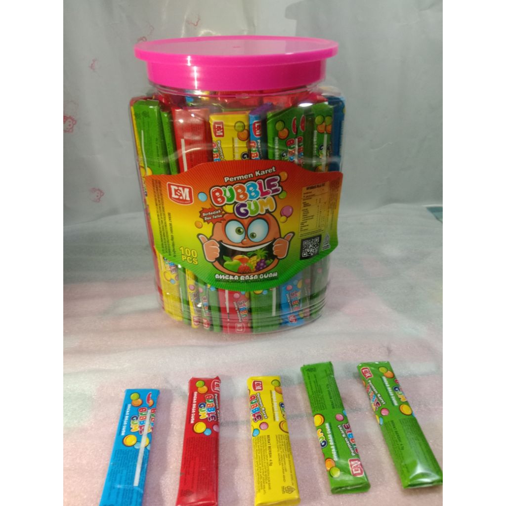 

Permen Karet Bubble Gum Toples Isi 100 Pcs