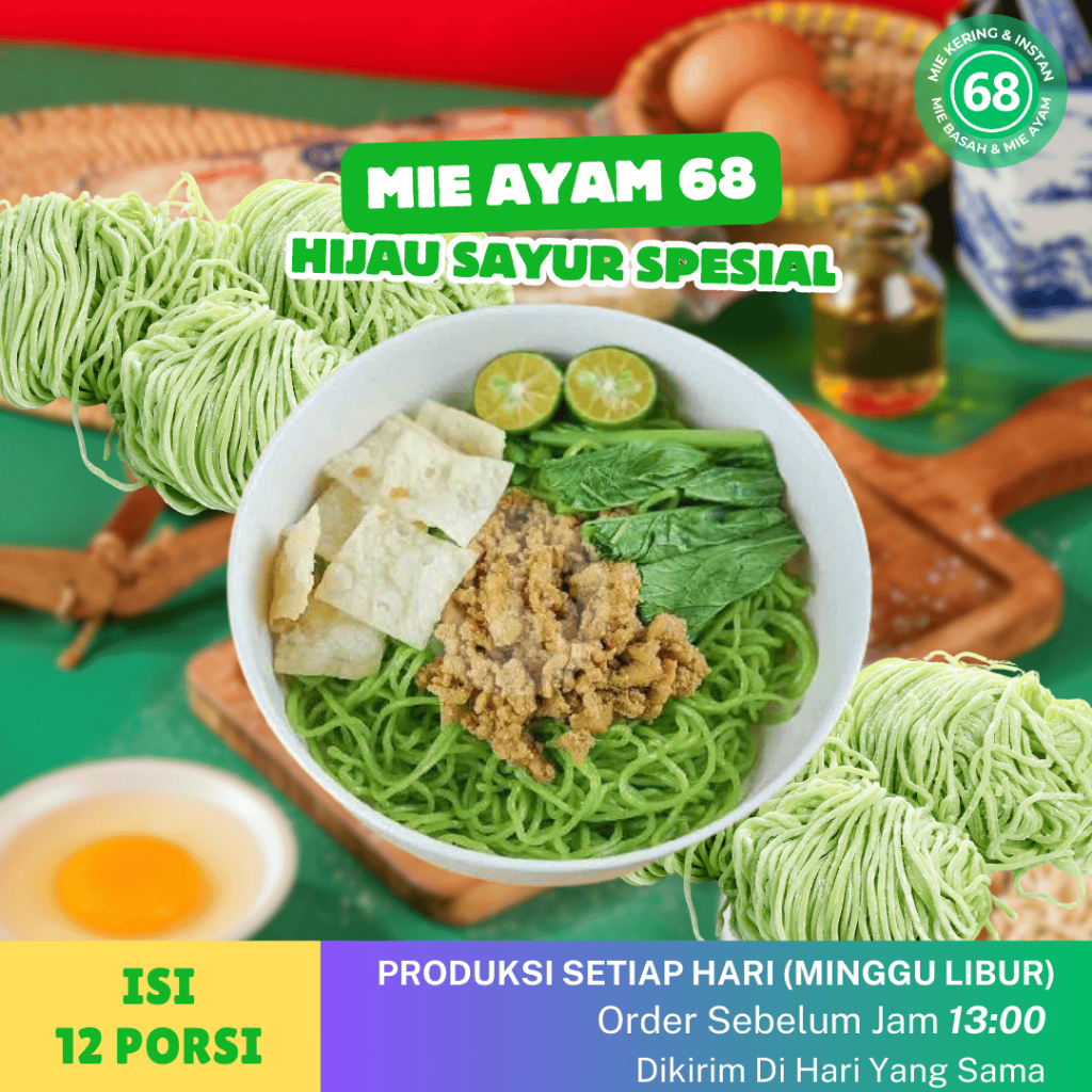 

Mie Hijau 68 Mie Ayam Hijau Sayur Mie Ayam Spirulina Bakmie Hijau Mie ijo Mie Sayur Ramen Gacoan Jebew