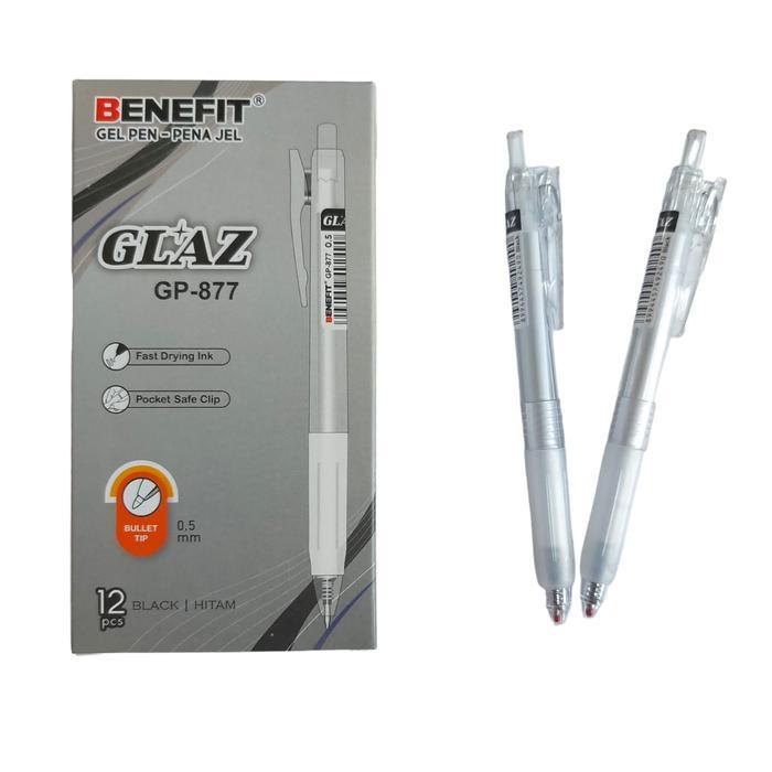 

TBMO PACK BOLPEN GEL BENEFIT GLAZZ GP-877 0.5 BLACK 12Pcs