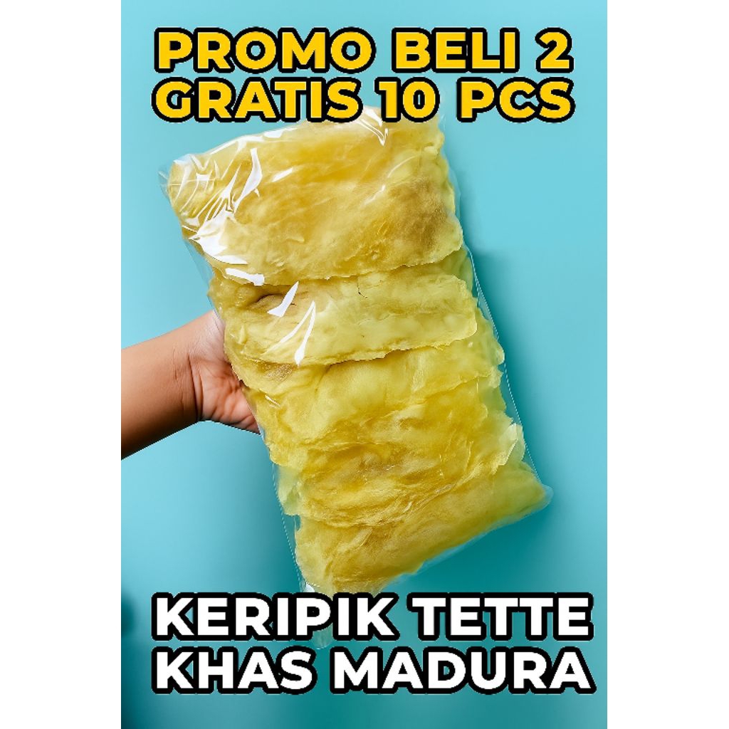 

Kripik Tette Khas Madura Gurih Renyah – Snack Murah Isi 100pcs – Beli 2 Gratis 10