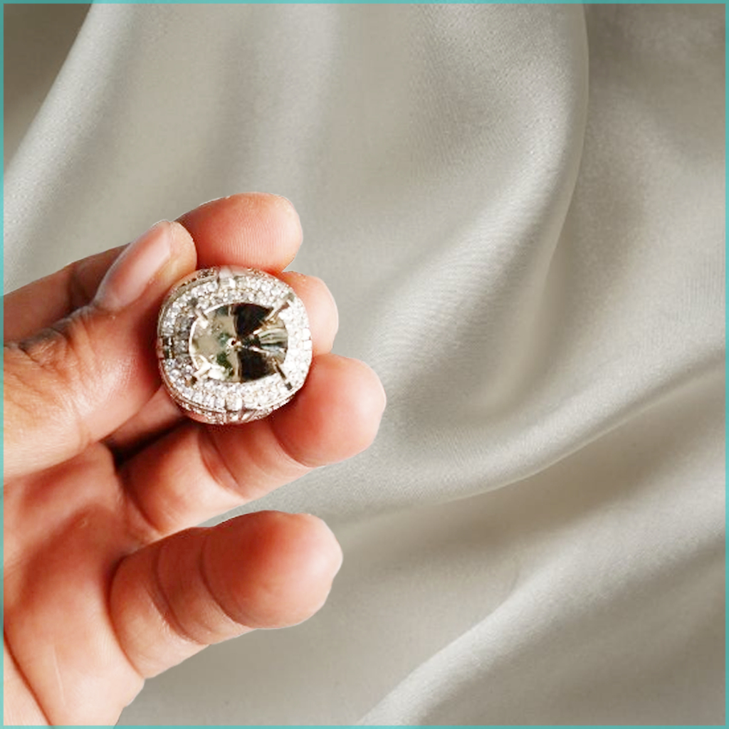 EMBAN RING CINCIN ALPAKA SUPER  MICRO SETTING