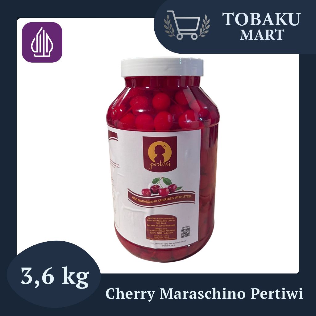 

CHERRY MERAH TANGKAI MARASCHINO PERTIWI 3,6 KG / CERI MERAH MANIS DENGAN TANGKAI UTUH / UNTUK HIASAN KUE, MINUMAN, DAN DESSERT / KUALITAS PREMIUM WARNA MENARIK DAN RASA MANIS SEGAR