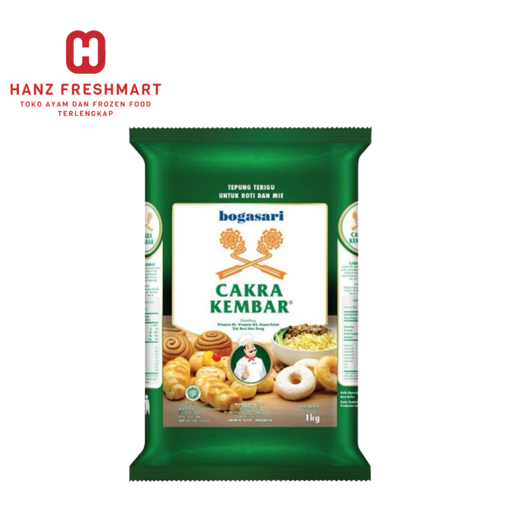 

Tepung Terigu Bogasari Cakra Kembar Premium 1 kg - Hanz Freshmart