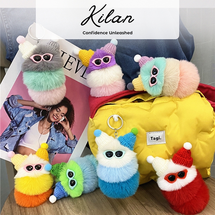 HUMAIRA Aksesoris Keychain Pompom Bulu Gantungan Tas Lucu Gantungan Kunci Pompom - CC044